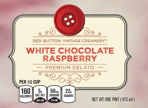 slide 1 of 1, Red Button Creamery White Chocolate Raspberry Prem, 16 oz