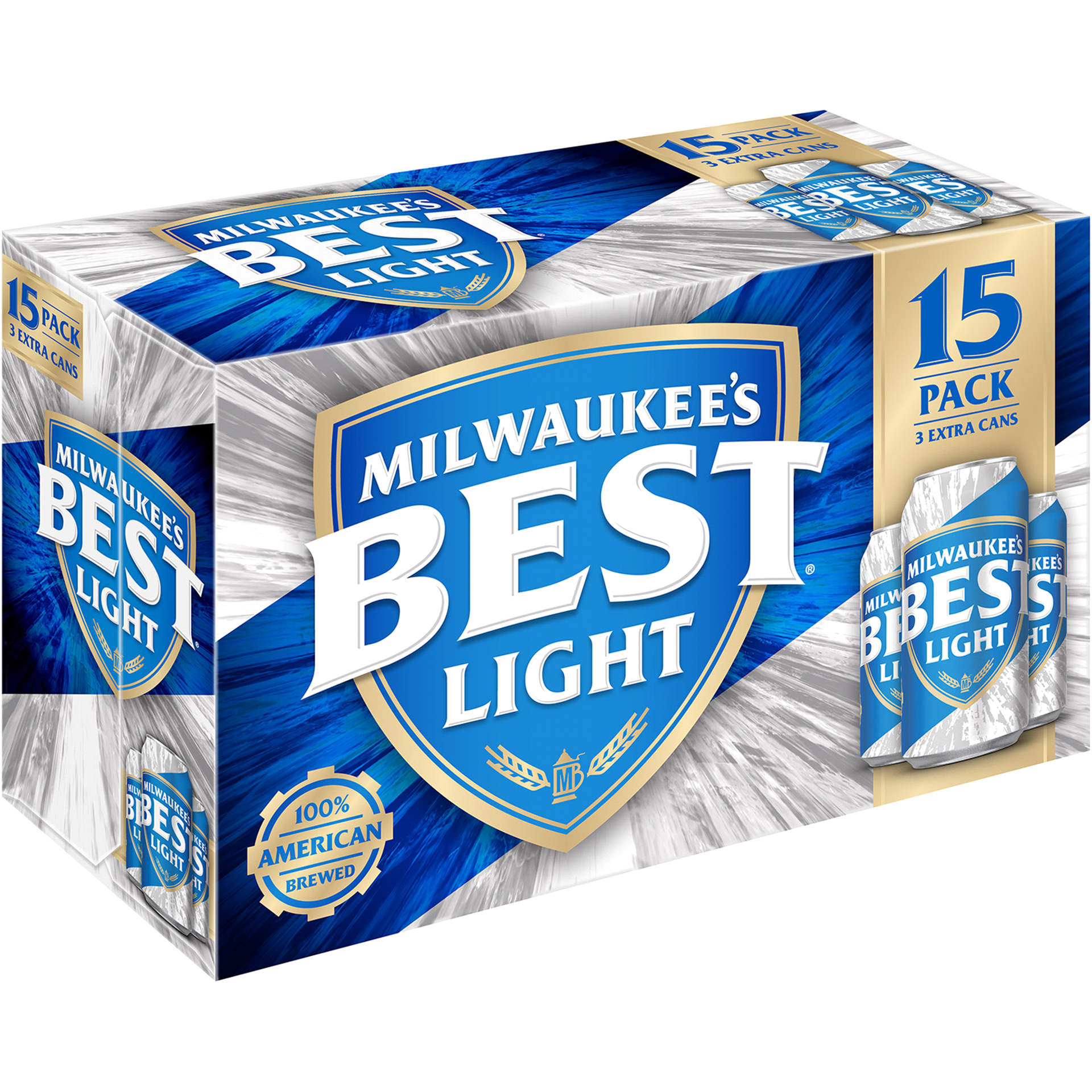 slide 2 of 13, Milwaukee's Best American Lager, 4.1% ABV, 15-pack, 12-oz. beer cans, 15 ct; 12 fl oz