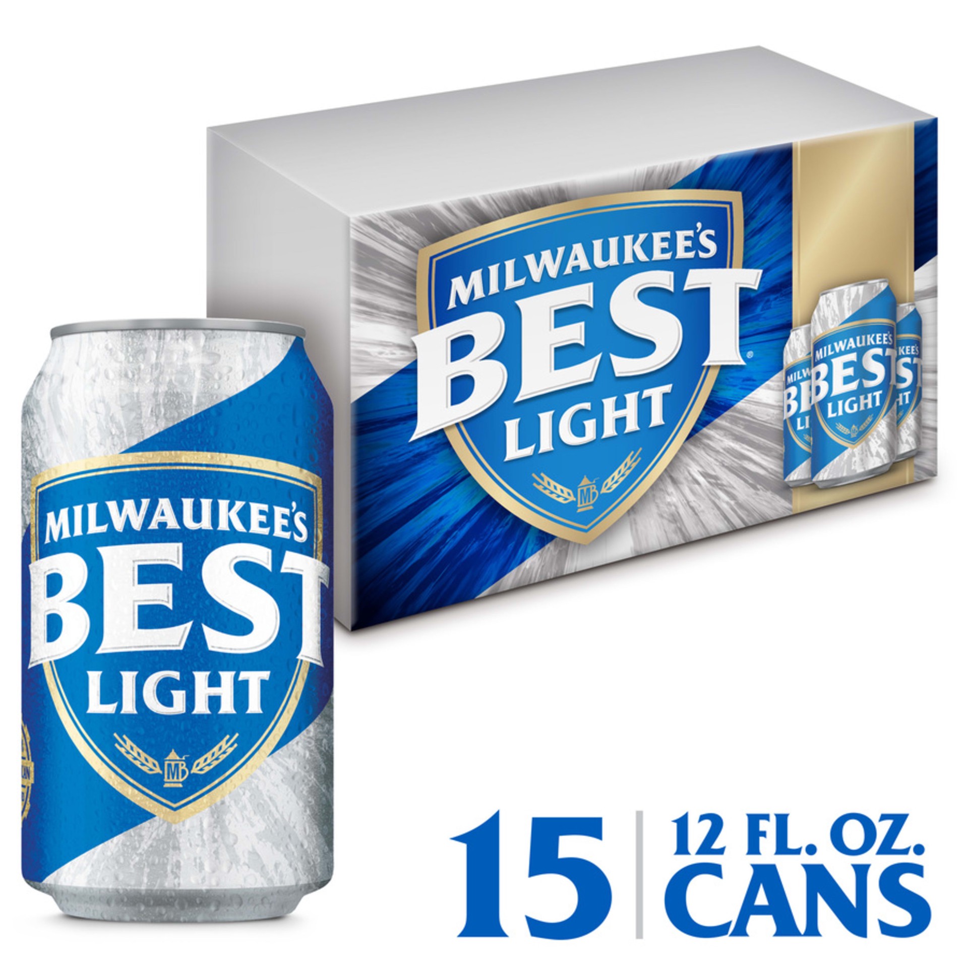 slide 1 of 13, Milwaukee's Best American Lager, 4.1% ABV, 15-pack, 12-oz. beer cans, 15 ct; 12 fl oz