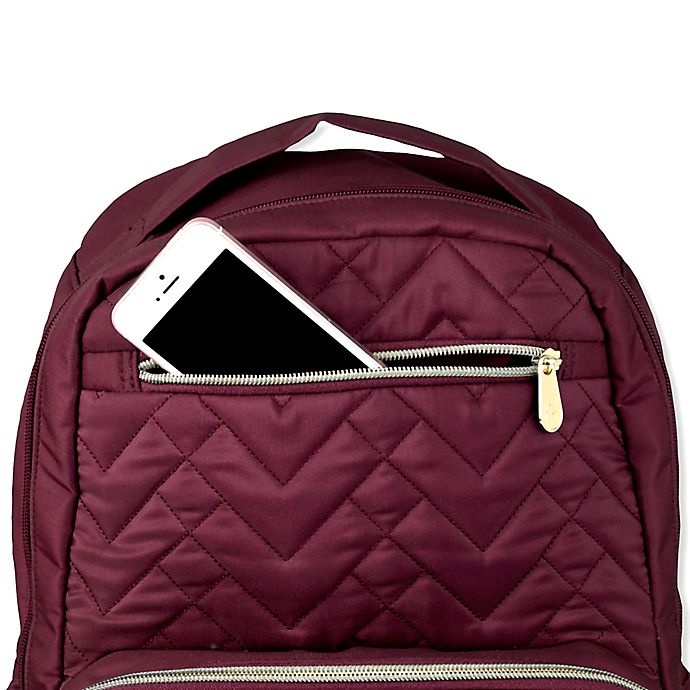 slide 4 of 6, Fisher-Price Morgan Quilted Backpack - Burgundy, 1 ct