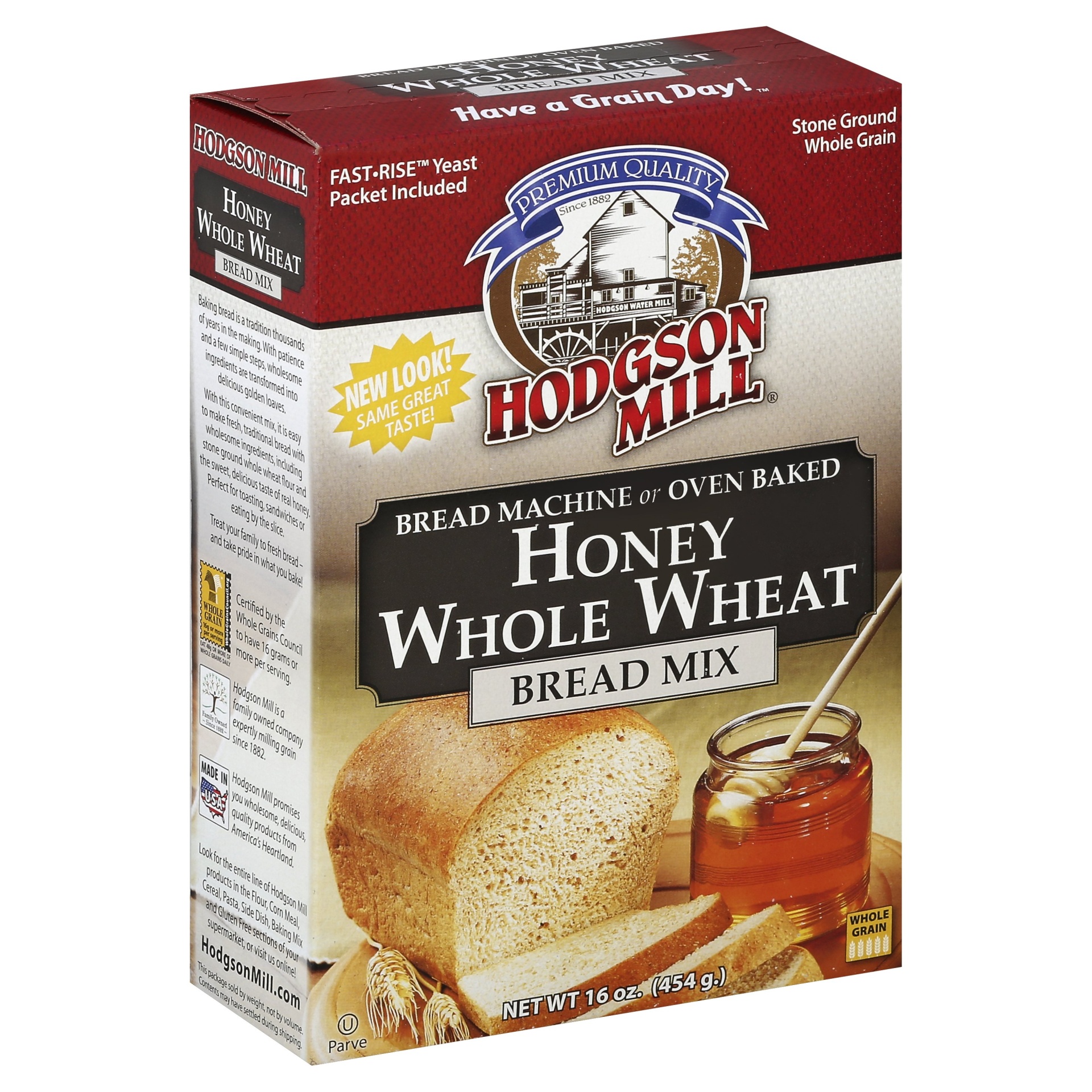 slide 1 of 1, Hodgson Mill Honey Whole Wheat Bread Mix, 16 oz