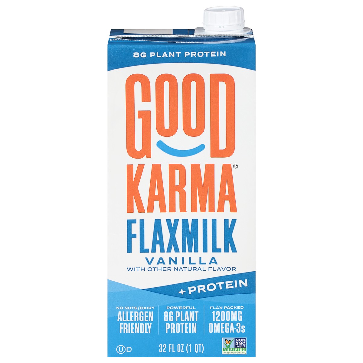 slide 1 of 9, Good Karma +Protein Vanilla Flaxmilk 32 fl oz, 32 fl oz