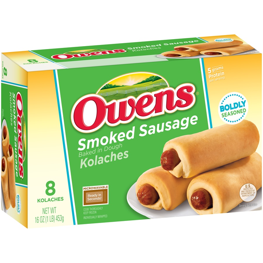 slide 2 of 8, Owens Smoked Sausage Kolaches, 16 oz