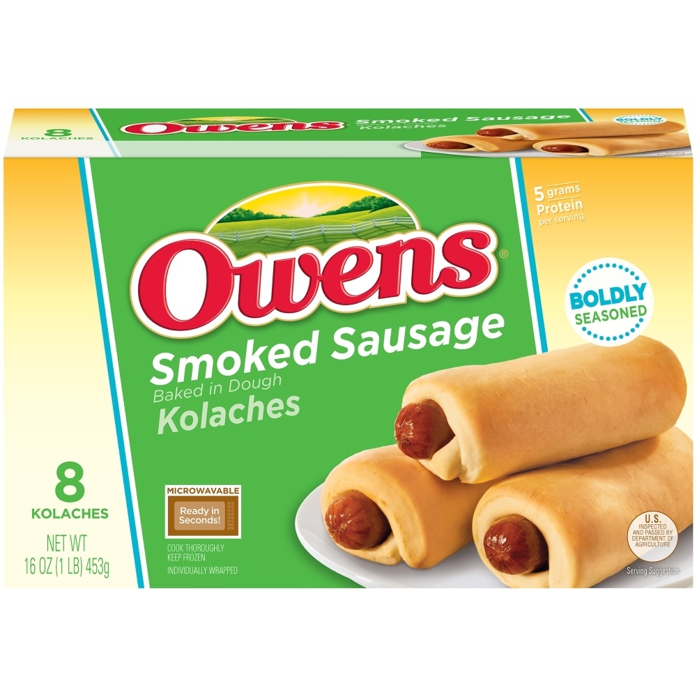 slide 1 of 1, Owens Smoked Sausage Kolaches, 16 oz