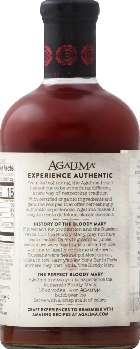 slide 8 of 9, Agalima Organic The Authentic Bloody Mary Mix, 1 liter
