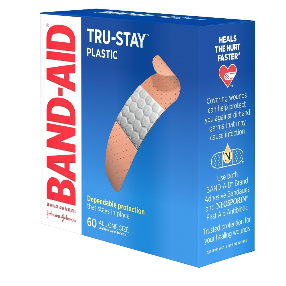 slide 2 of 8, BAND-AID Plastic Strips Bandages, 60 ct