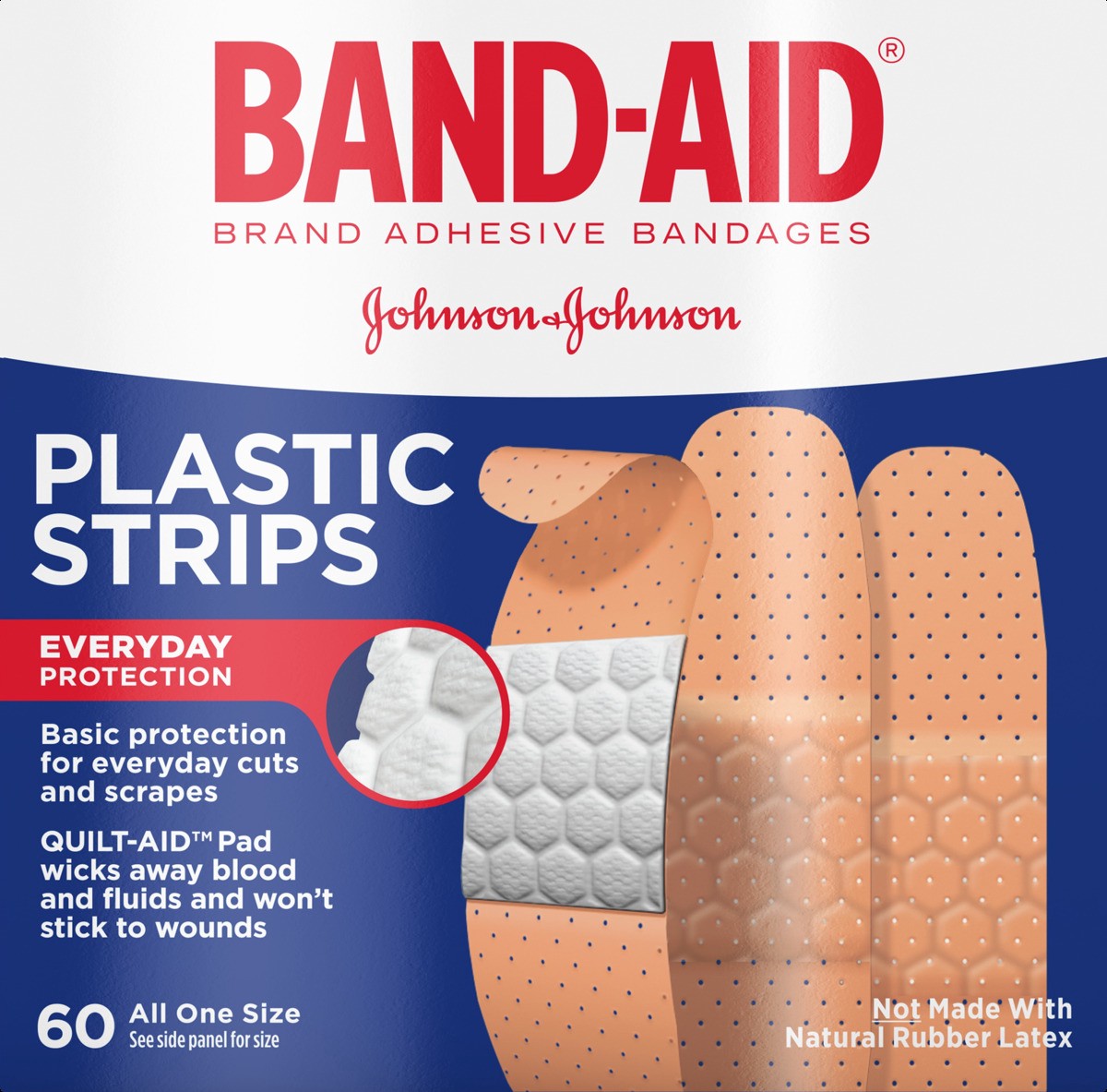 slide 4 of 6, BAND-AID Tru-Stay Plastic Strips Adhesive Bandages for Wound Care and First Aid, All One Size, 60 ct