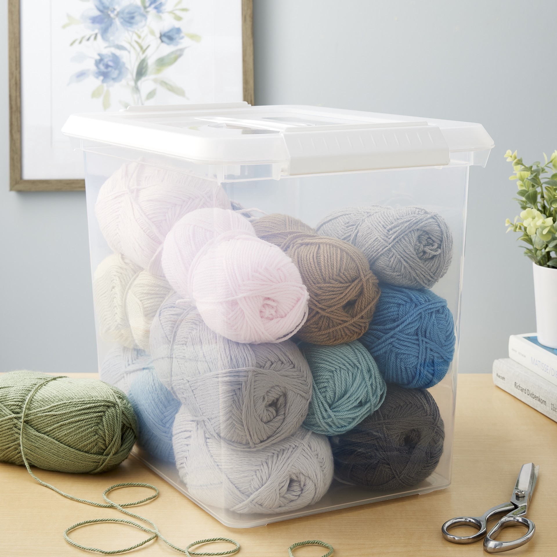 slide 3 of 6, 26qt. Storage Bin With Lid By Simply Tidy, 26 qt