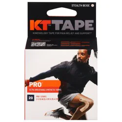 KT Tape Pro Kinesiology Tape Stealth Beige, 20 ea
