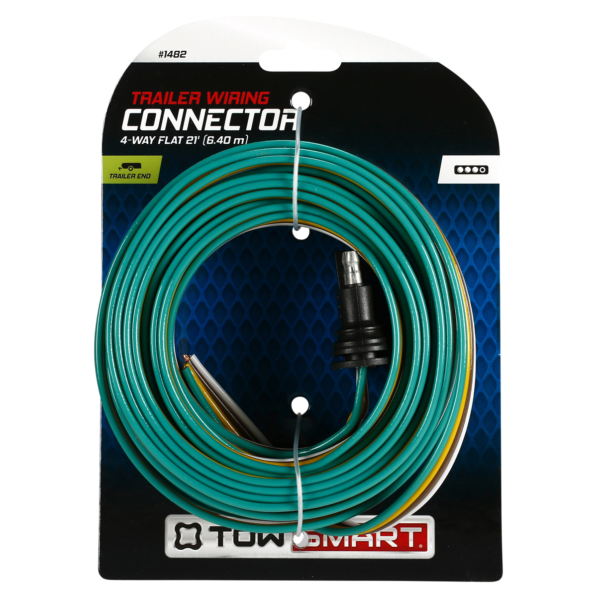 slide 1 of 5, TOWSMART Trailer Wiring Connector - 4 Way Flat, 21', 1 ct