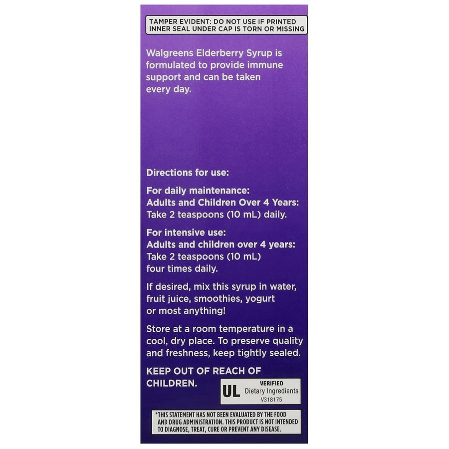 slide 5 of 5, Walgreens Elderberry Liquid Dietary Supplement Sugar Free, 4 fl oz