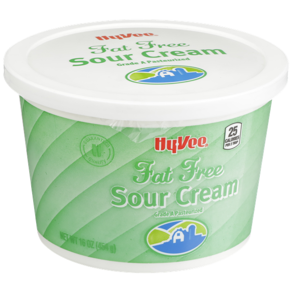 slide 1 of 1, Hy-vee Fat Free Sour Cream, 16 oz