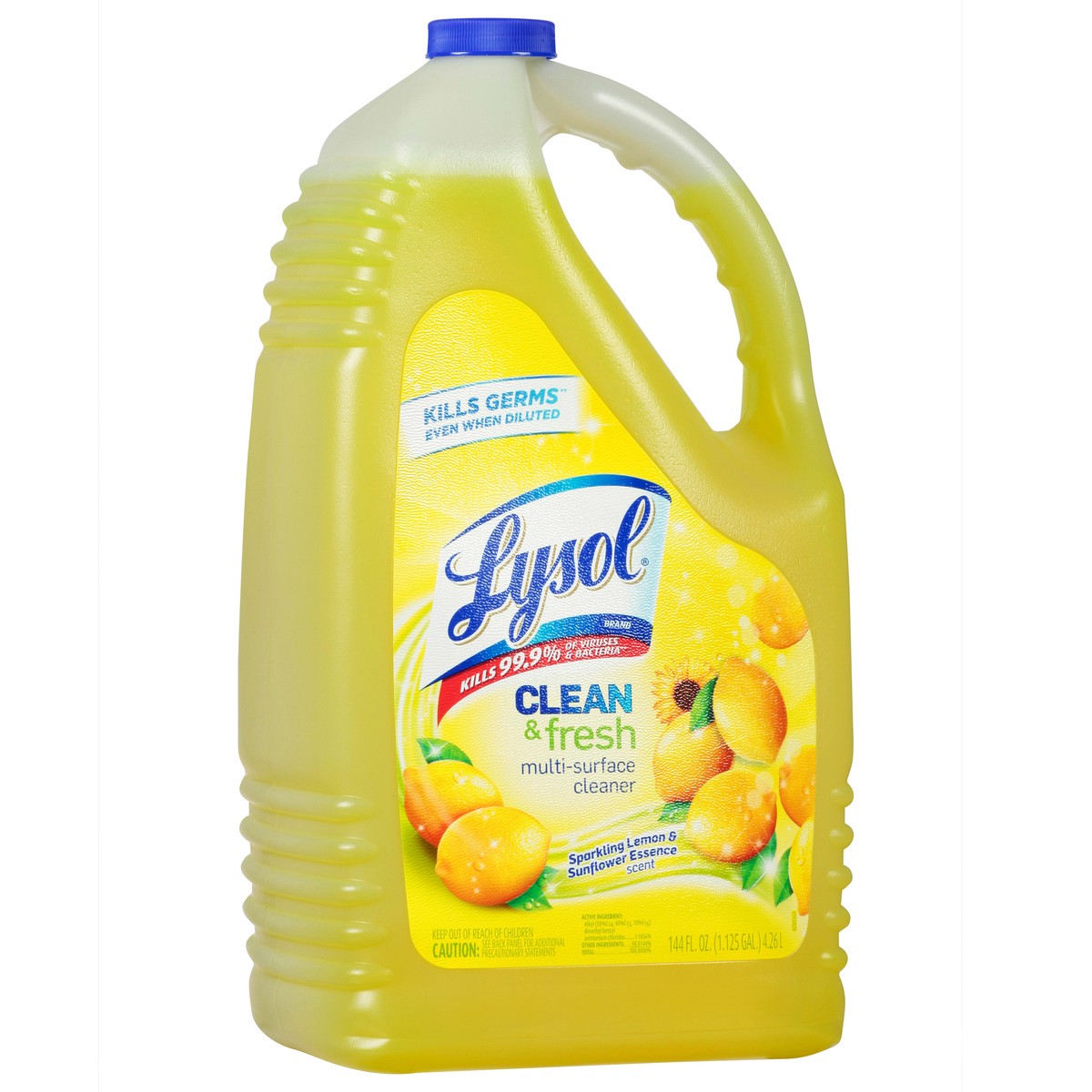 slide 10 of 12, Lysol Clean & Fresh Sparkling Lemon & Sunflower Essence Multi-Surface Cleaner 144 fl oz, 144 fl oz
