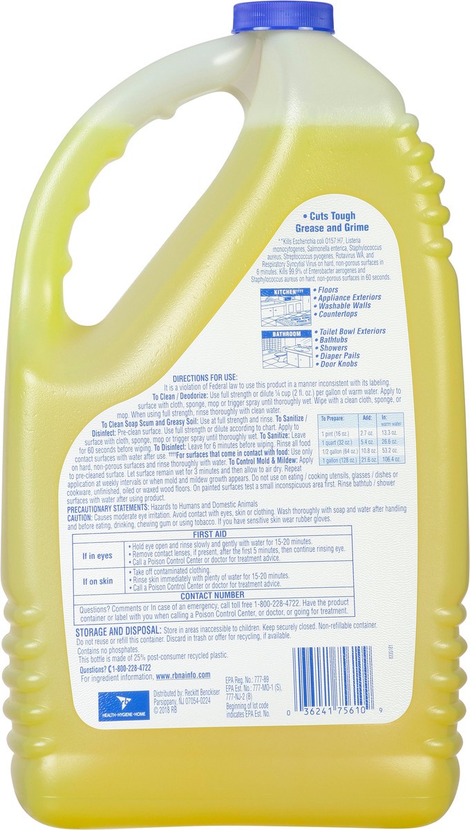 slide 2 of 12, Lysol Clean & Fresh Sparkling Lemon & Sunflower Essence Multi-Surface Cleaner 144 fl oz, 144 fl oz
