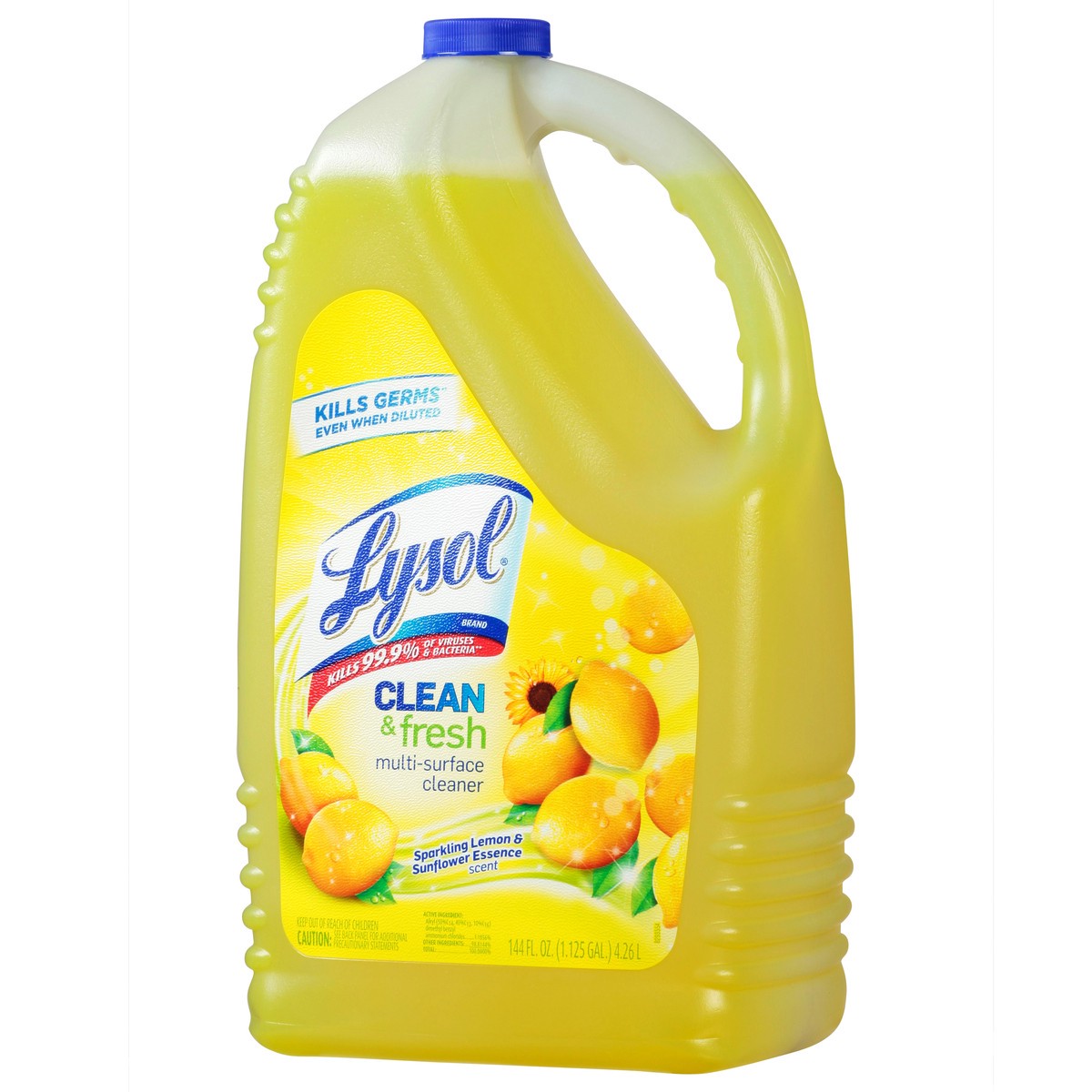 slide 4 of 12, Lysol Clean & Fresh Sparkling Lemon & Sunflower Essence Multi-Surface Cleaner 144 fl oz, 144 fl oz