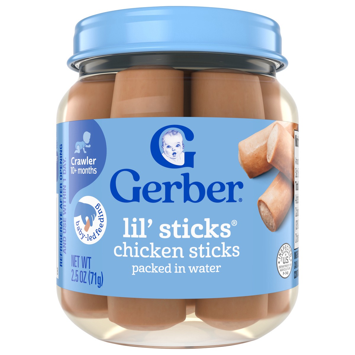 slide 1 of 13, Gerber Stage 3 Baby Food, Lil’ Sticks Chicken Sticks, Chicken Baby Food, 2.5 oz