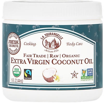 slide 1 of 1, La Tourangelle Raw Organic Extra Virgin Coconut Oil, 15 oz