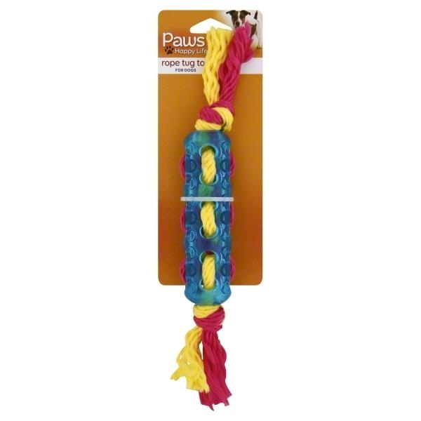 slide 1 of 1, Paws Happy Life Rubber Stick with Rope Dog Toy, 1 ct