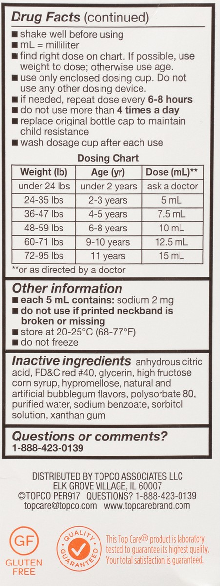 slide 7 of 9, TopCare Health 100 mg Children's Oral Suspension Bubble Gum Flavor Ibuprofen 4 fl oz, 4 fl oz