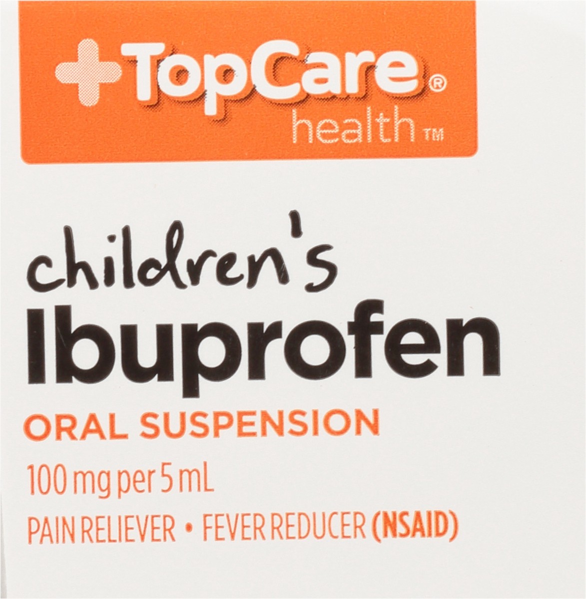 slide 5 of 9, TopCare Health 100 mg Children's Oral Suspension Bubble Gum Flavor Ibuprofen 4 fl oz, 4 fl oz