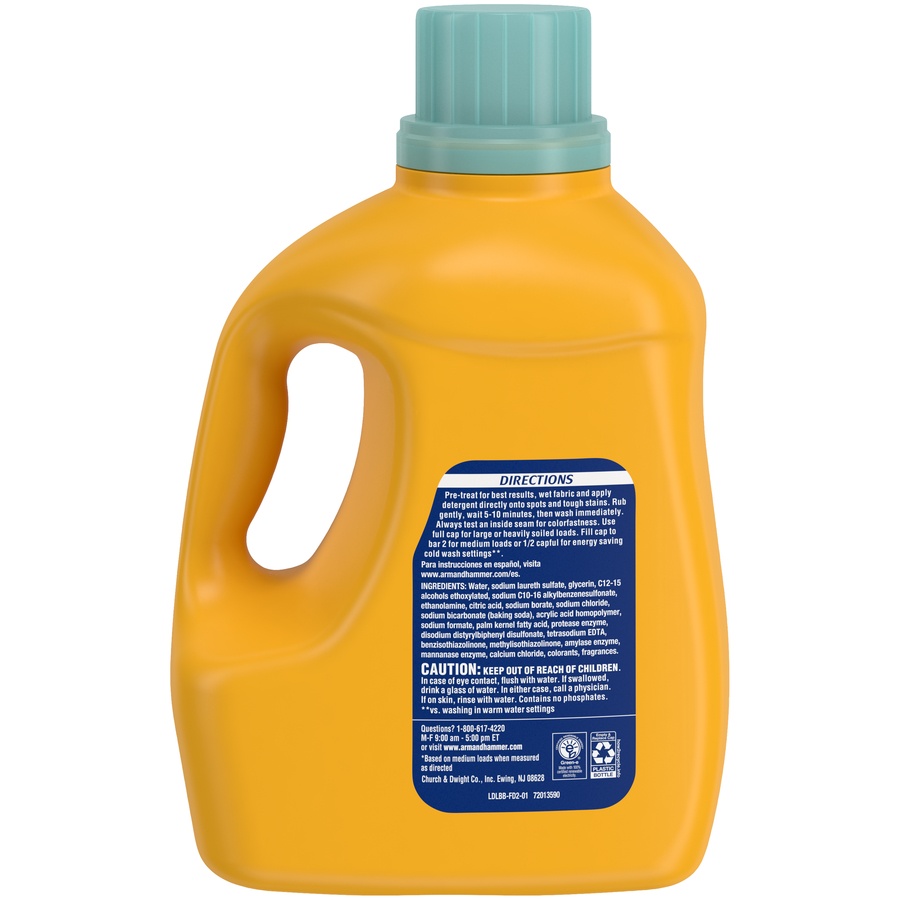 slide 4 of 4, ARM & HAMMER Plus OxiClean Sparkling Waters HE Liquid Laundry Detergent 70 Loads, 122.5 oz