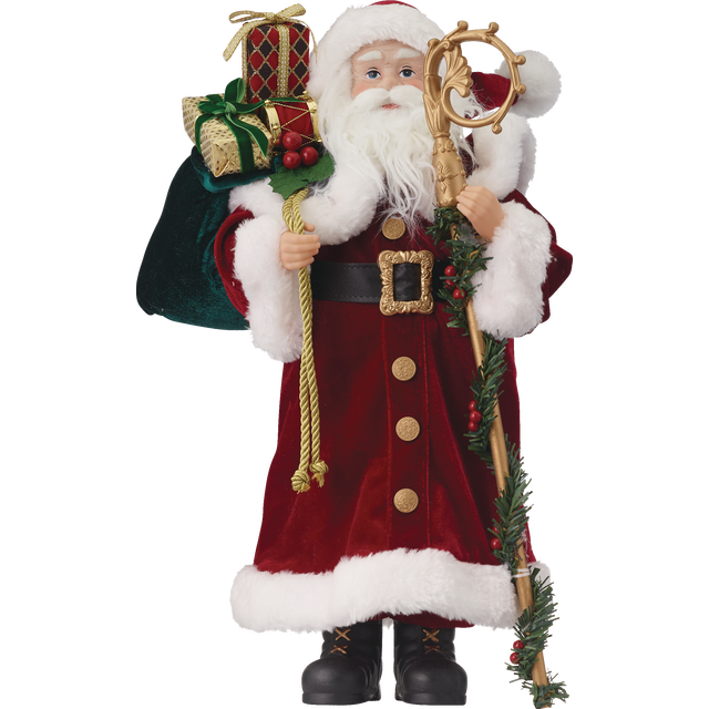 slide 1 of 1, 18In Santa With Bag And Staff, 1 ct