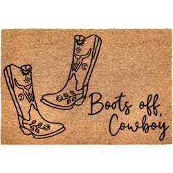 Texas Proud Coir Doormat - Boots Off Cowboy
