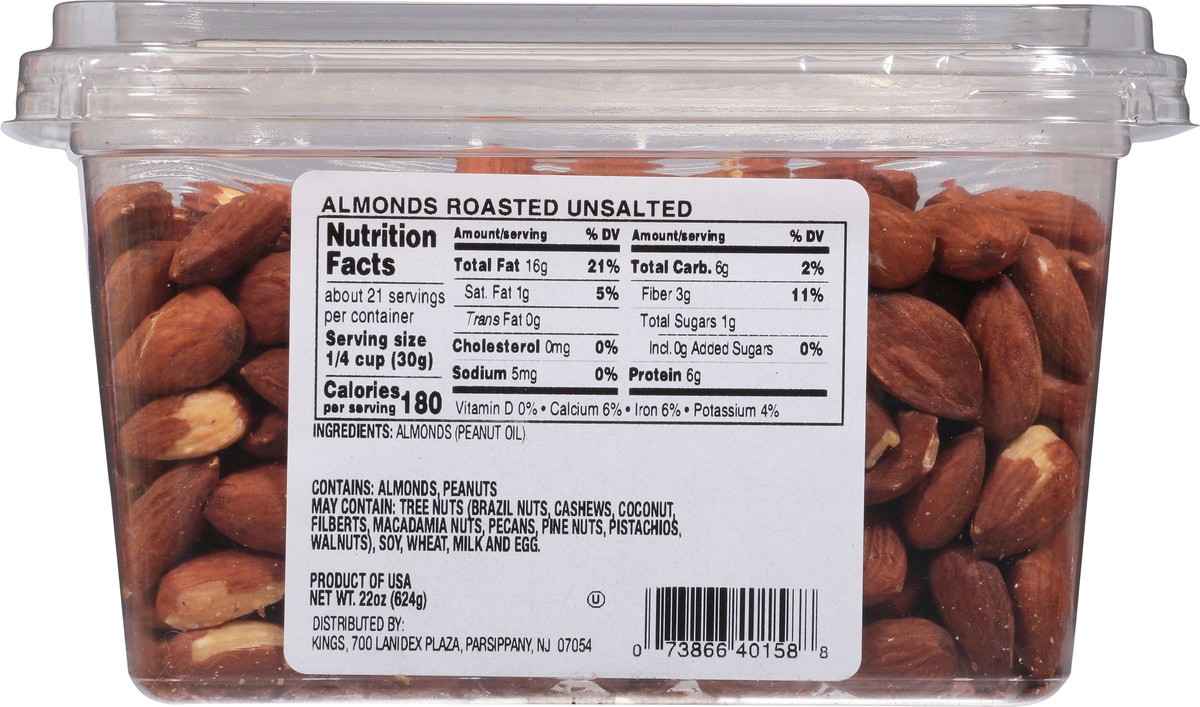 slide 7 of 12, Kn Rasted No Salt Almonds - 22 Oz, 22 oz