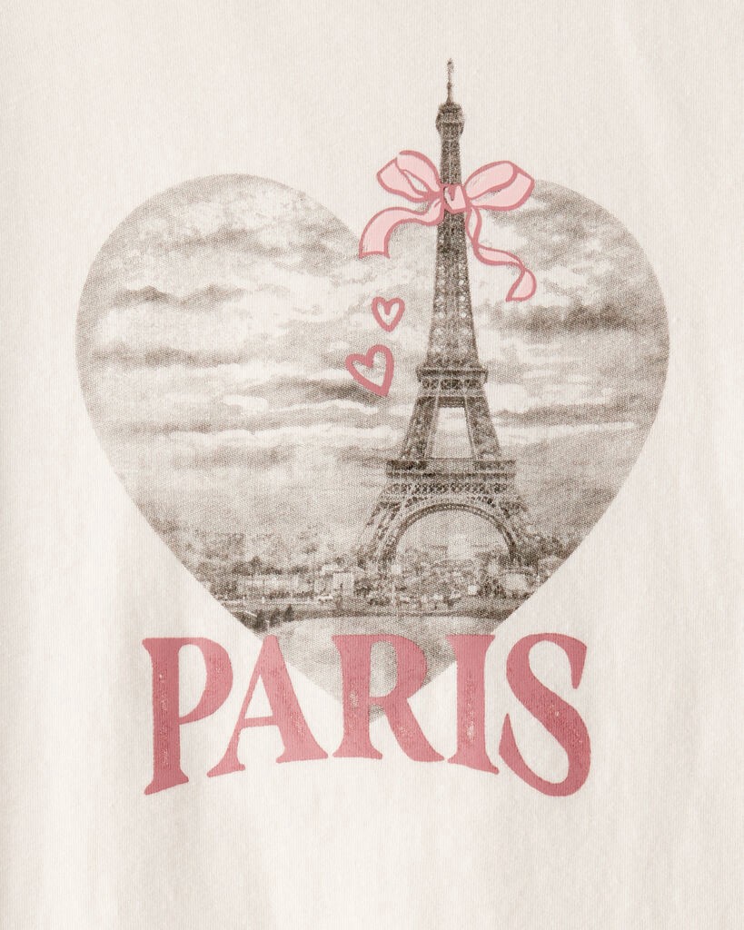 slide 2 of 2, Oshkosh Girls Paris Long-Sleeve Graphic Tee - Ivory Ivory S, 1 ct