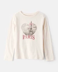 Oshkosh Girls Paris Long-Sleeve Graphic Tee - Ivory Ivory S