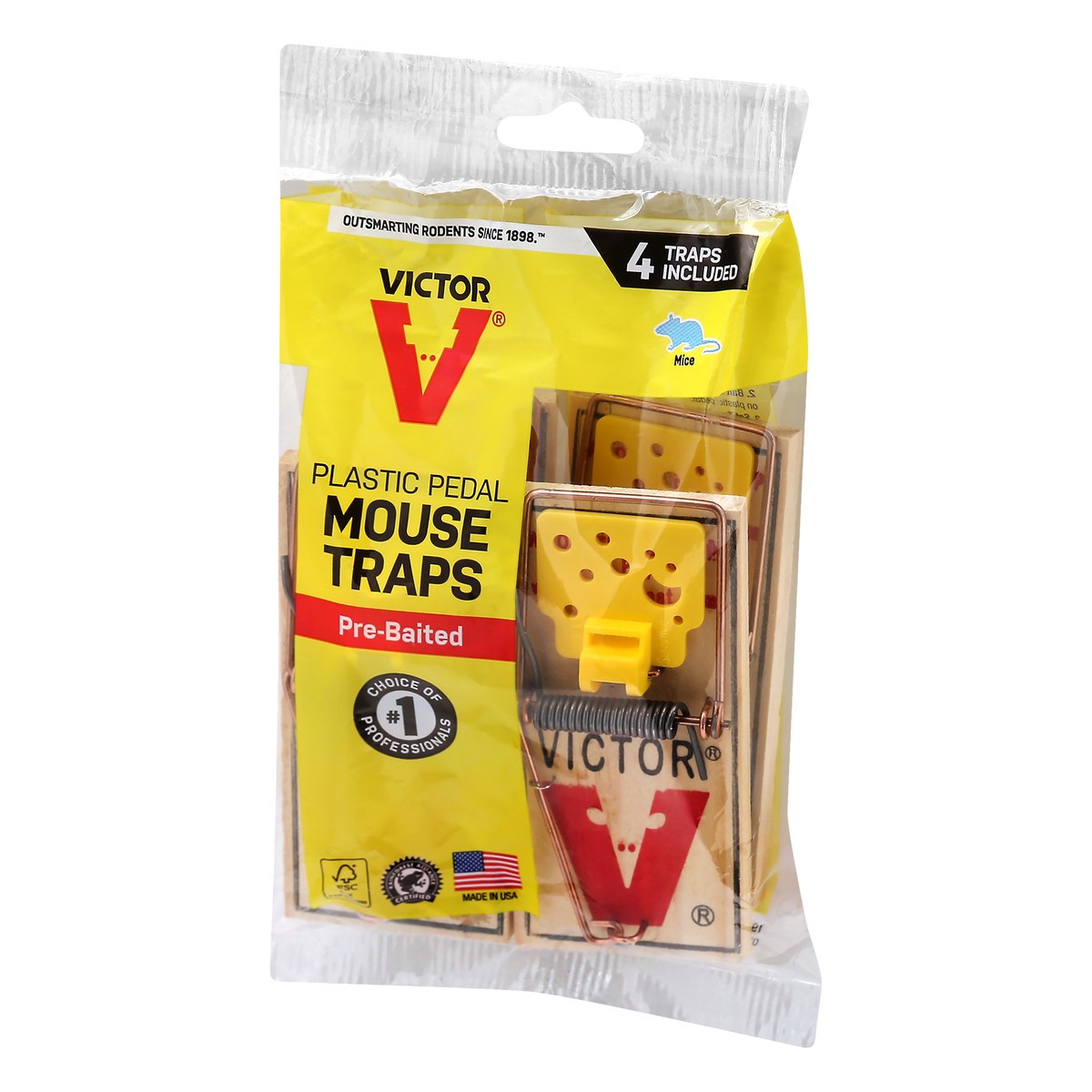 slide 2 of 9, Victor Plastic Pedal Pre-Baited Mouse Traps 4 ea, 4 ct