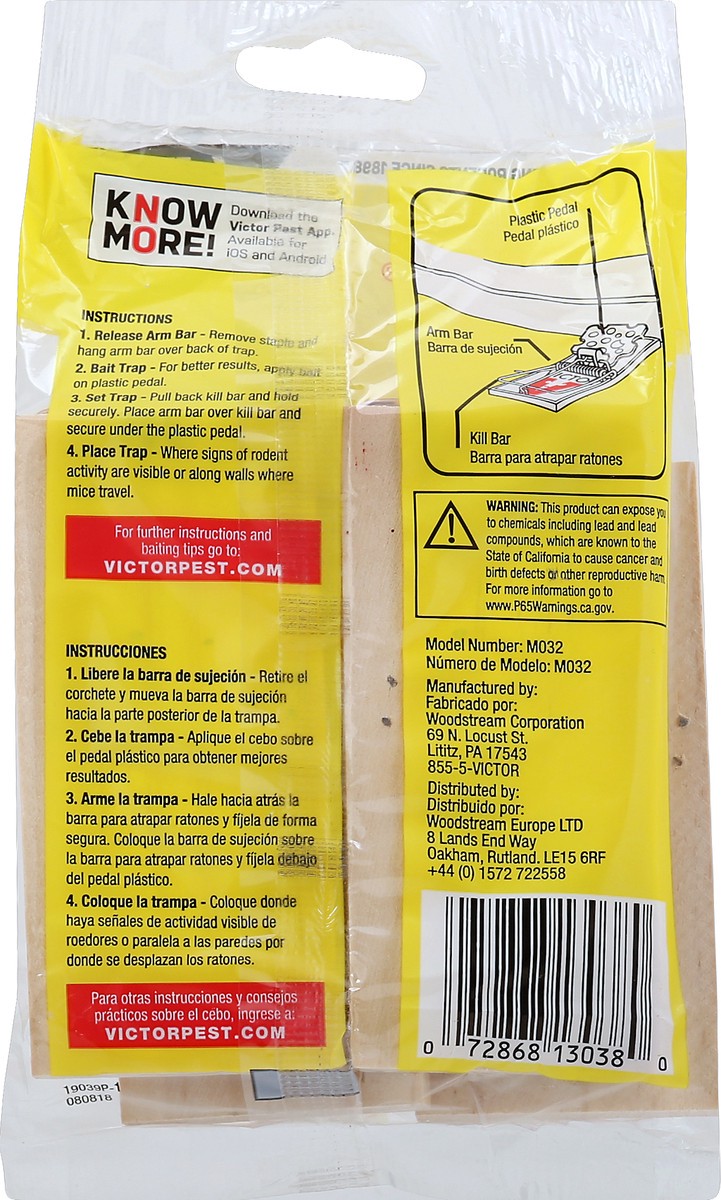 slide 4 of 9, Victor Plastic Pedal Pre-Baited Mouse Traps 4 ea, 4 ct