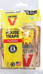 Victor Plastic Pedal Pre-Baited Mouse Traps 4 ea
