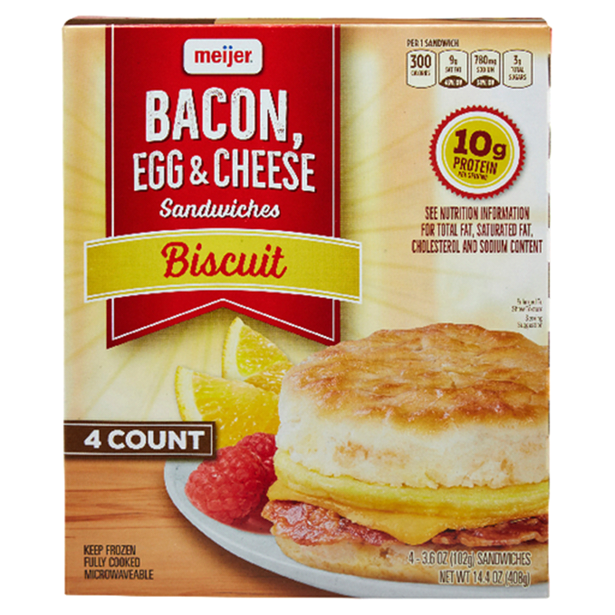 Meijer Bacon, Egg & Cheese Breakfast Biscuit 14.4 oz Shipt