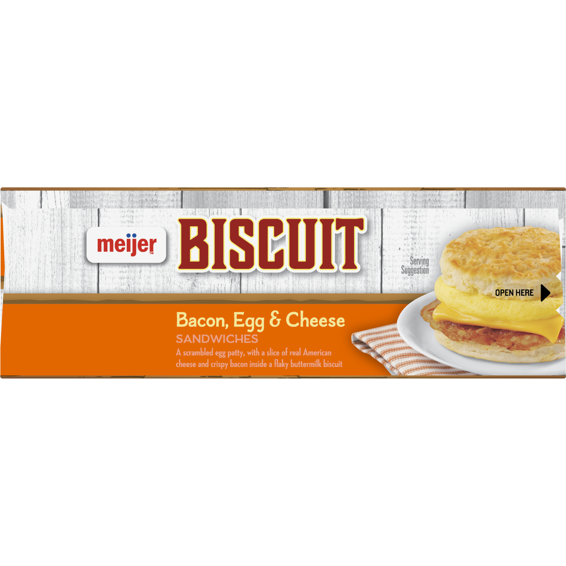 slide 4 of 5, MEIJER Bacon, Egg & Cheese Biscuit Sandwiches, 408.23 g