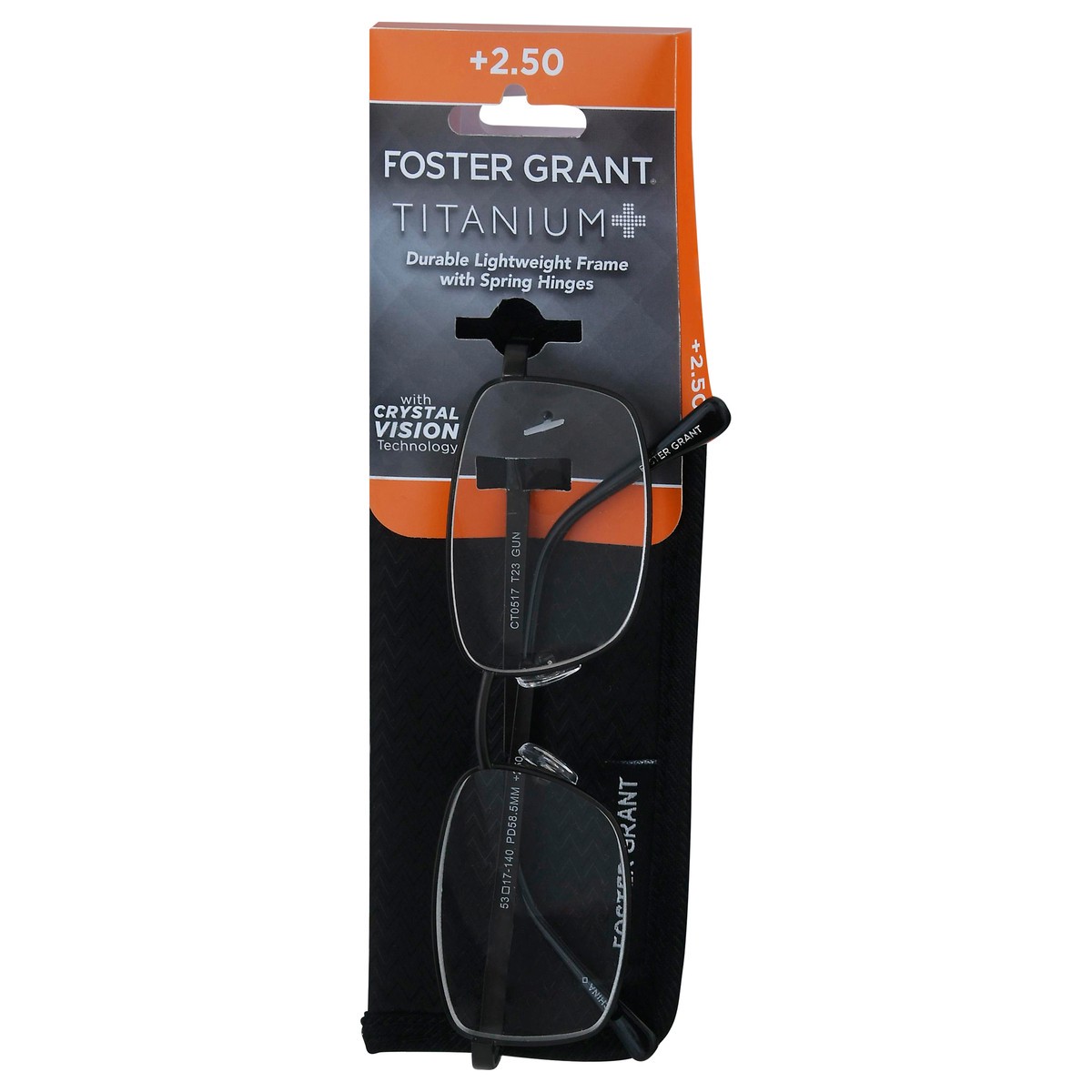 slide 4 of 9, Foster Grant T23 Titanium Reading Glasses Gun Metal, 1 ct