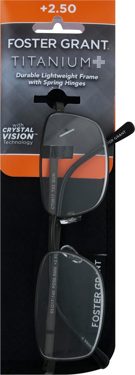 slide 2 of 9, Foster Grant T23 Titanium Reading Glasses Gun Metal, 1 ct