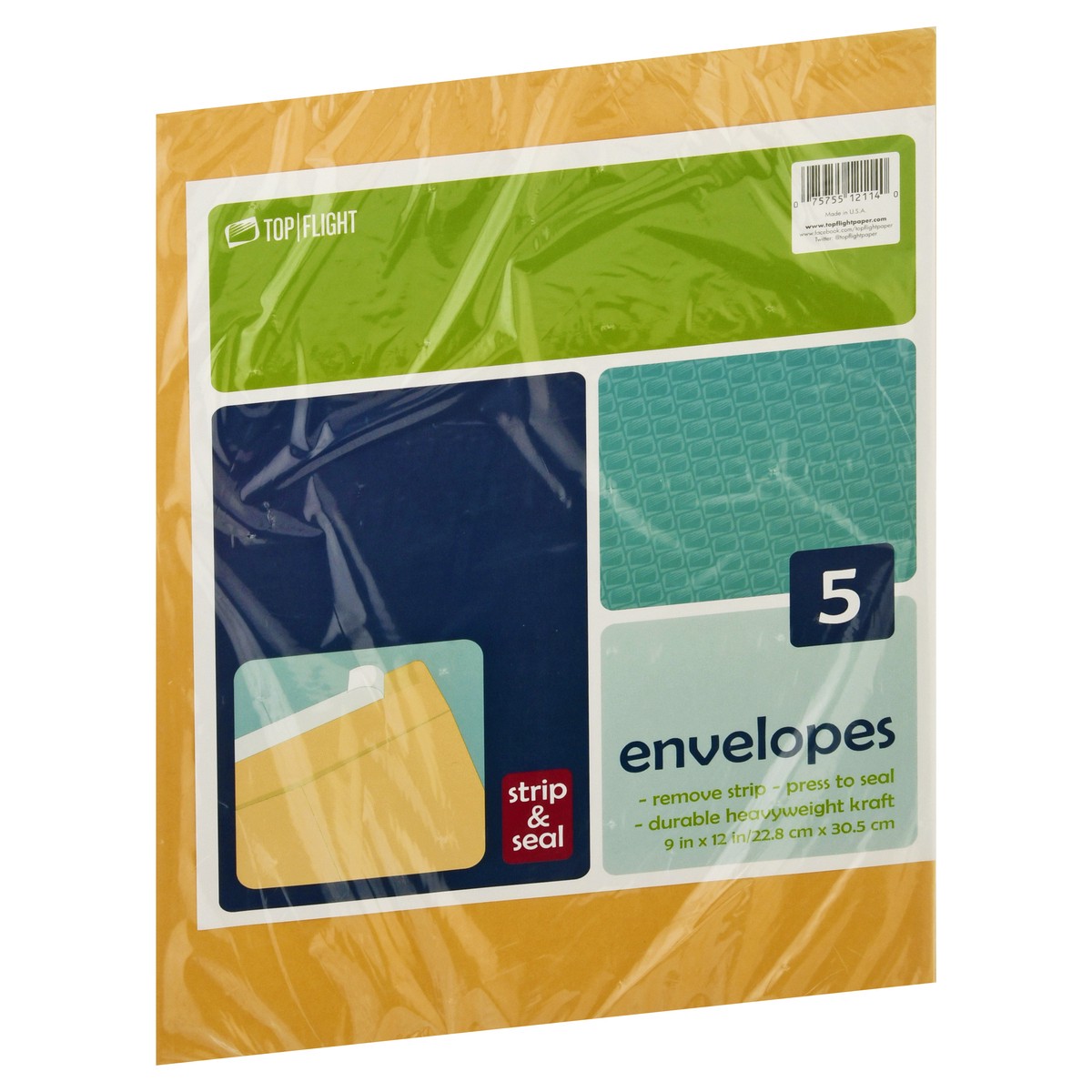 slide 6 of 11, Top Flight Strip & Seal Envelopes 5 ea, 5 ct