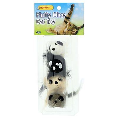 slide 1 of 1, Ruffin' It Fluffy Mice Cat Toys, 4 ct