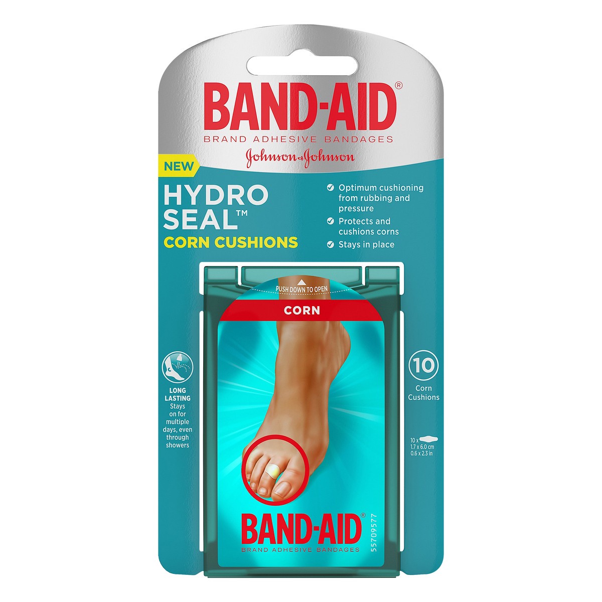 slide 5 of 9, BAND-AID Hydro Seal Bandages Corn Cushion, Waterproof Corn Pads, Medium 10 Count, 10 ct