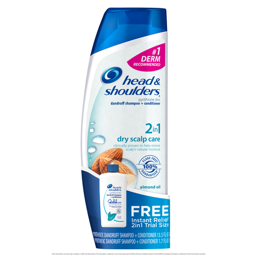 slide 1 of 1, Head and Shoulders 2-in-1 Dry Scalp Care Shampoo + Conditioner with Free Shampoo + Conditioner, 13.5 fl oz
