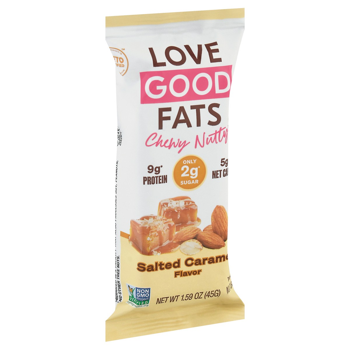 slide 6 of 9, Love Good Fats Chewy Nutty Salted Caramel Flavor Nut Bar 1.59 oz, 1.59 oz