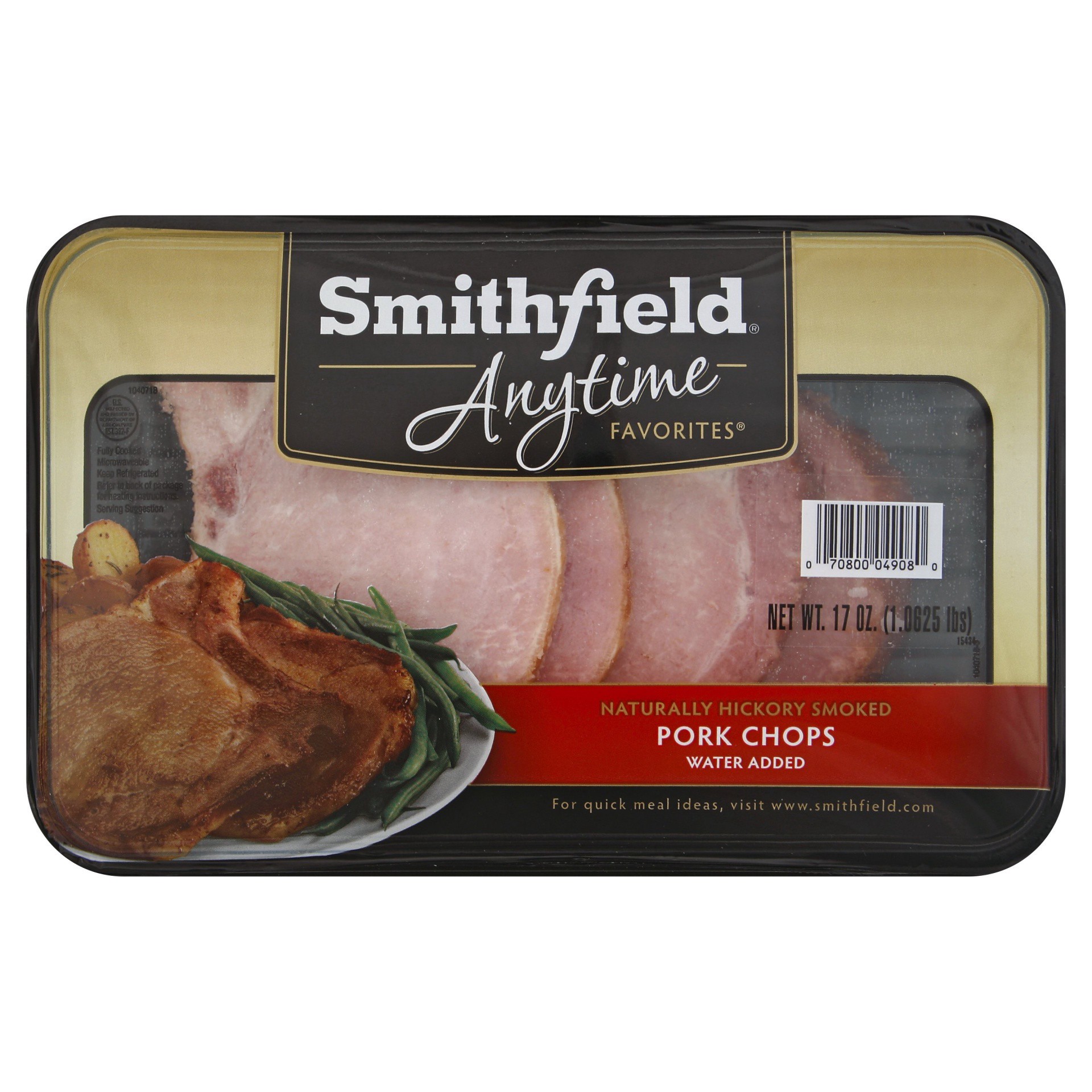 slide 1 of 3, Smithfield Bone-In Smoked Pork Chops, 17 oz