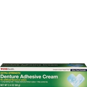 slide 1 of 1, CVS Health Extra Strength Denture Adhesive Cream, 2.4 oz