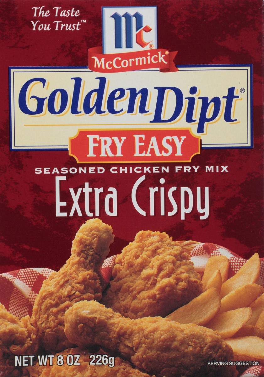 slide 9 of 10, McCormick Golden Dipt Fry Easy Extra Crispy Seasoned Chicken Fry Mix, 8 oz