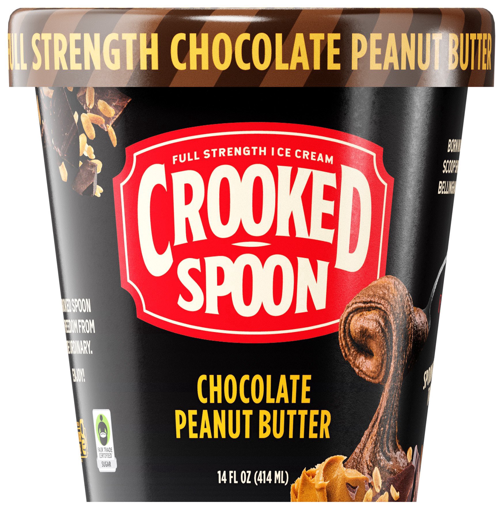 slide 1 of 1, Crooked Spoon Chocolate Peanut Butter Ice Cream 14 fl oz, 14 oz