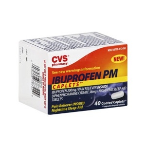 slide 1 of 1, CVS Pharmacy Ibuprofen Pm Caplets, 40 ct; 200 mg
