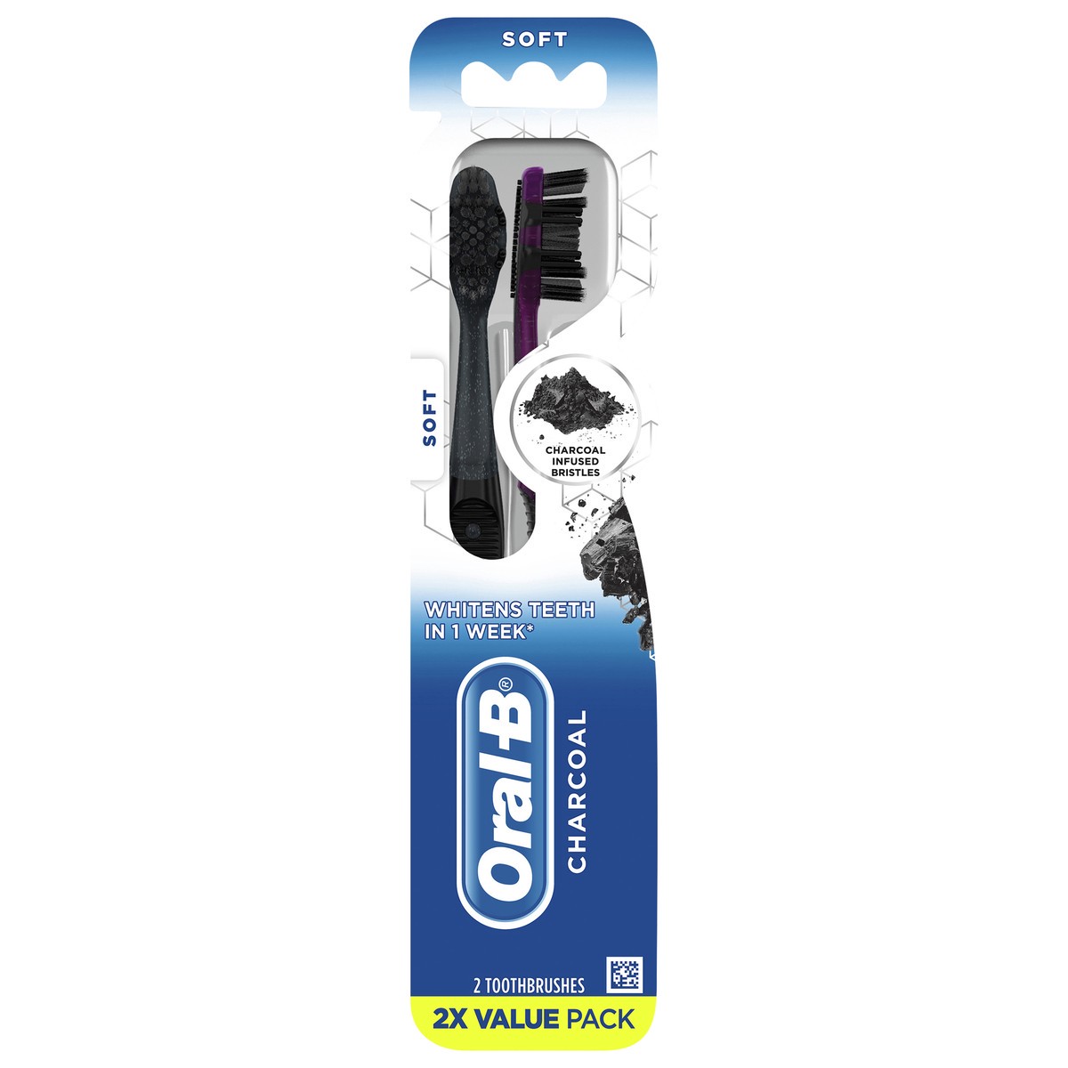 slide 1 of 2, Oral-B Charcoal Toothbrushes, Soft, 2 Count, 2 ct