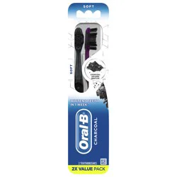 Oral-B Charcoal Toothbrushes, Soft, 2 Count