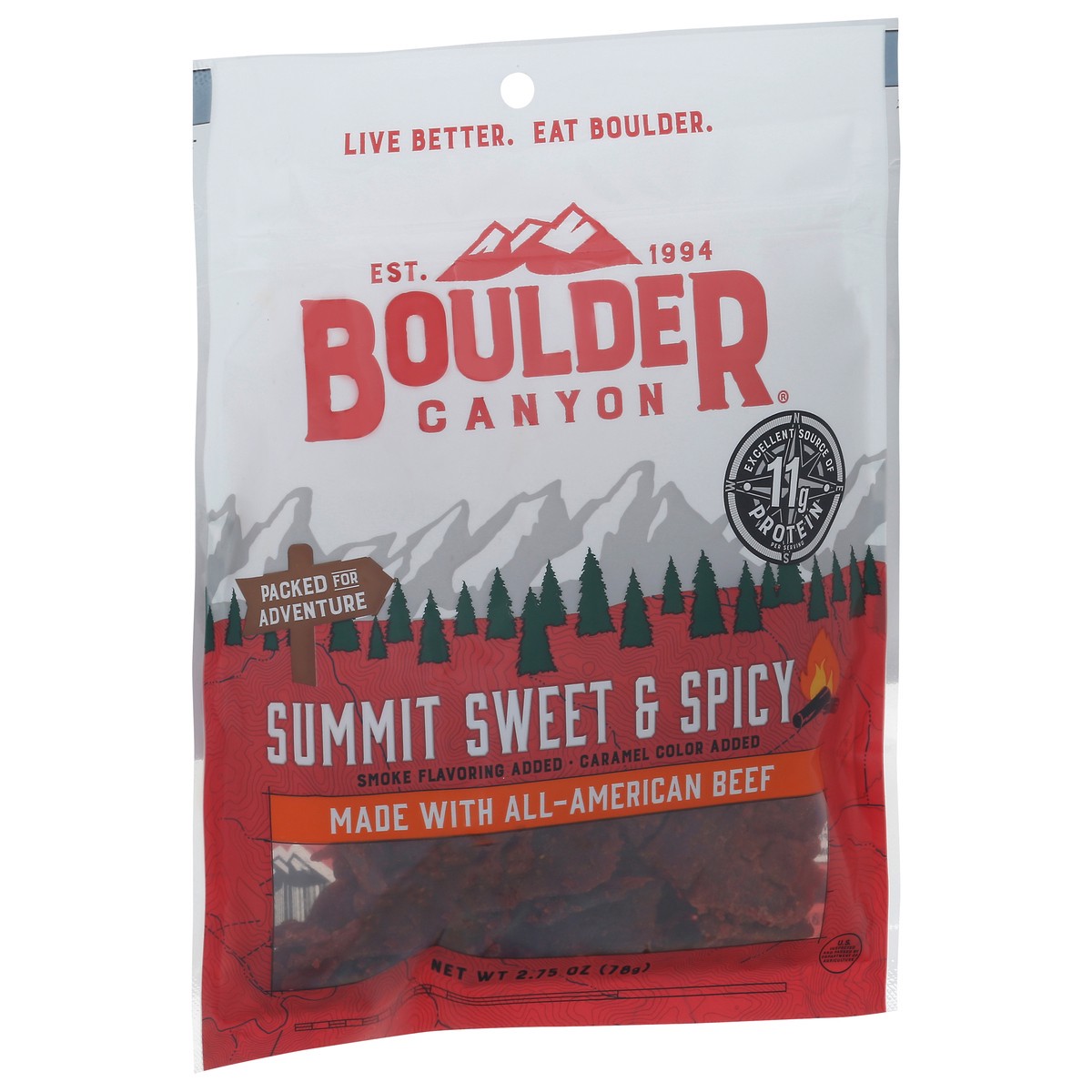 slide 3 of 12, Boulder Canyon Summit Sweet & Spicy Beef Jerky 2.75 oz, 2.75 oz